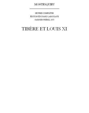 [Oeuvres complètes 11] • Tibère Et Louis XI T. X